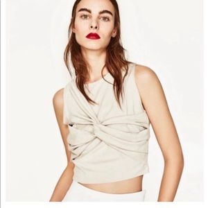 Faux suede crop top